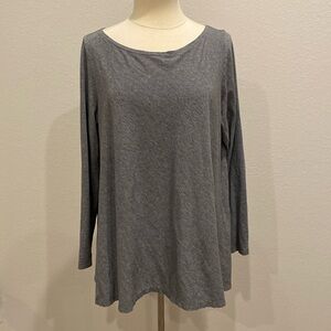Pure Jill J. Jill A-LineTee Long Sleeve Shirt Size Large Gray